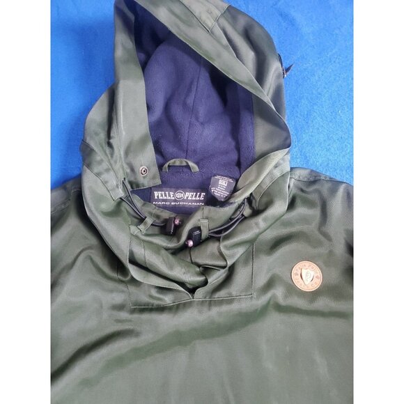 Vintage Pelle Pelle Marc Buchanan Acrylic Olive Green Men's Jacket Hoodie XXL - Picture 2 of 16